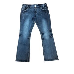 Posh&Rebel Women’s Size 16 Flare & Wide Leg Distressed Denim Jeans